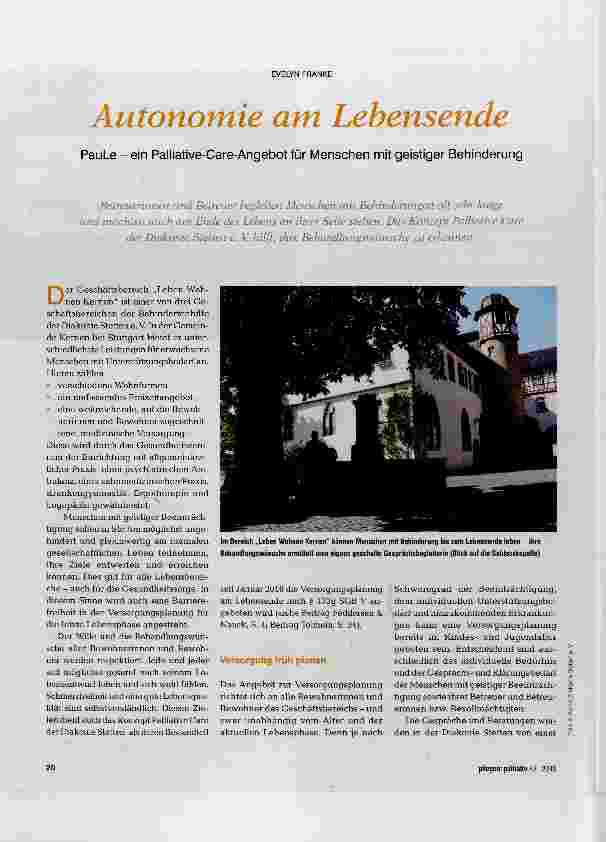 Vorschauseite 1: Autonomie am Lebensende