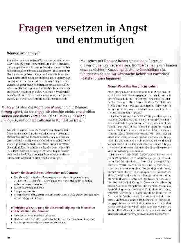 Vorschauseite 1: Fragen versetzen in Angst und entmutigen