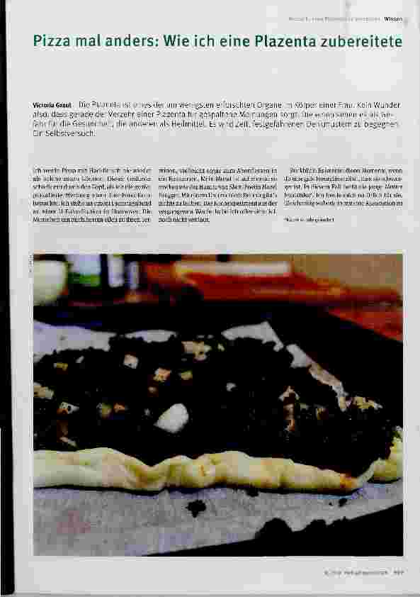 Vorschauseite 1: Pizza mal anders: Wie ich eine Plazenta zubereitete