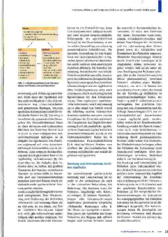 Vorschauseite 2: Patientenaufklärung und Complianceförderung bei speziellen Arzneimitteltherapien