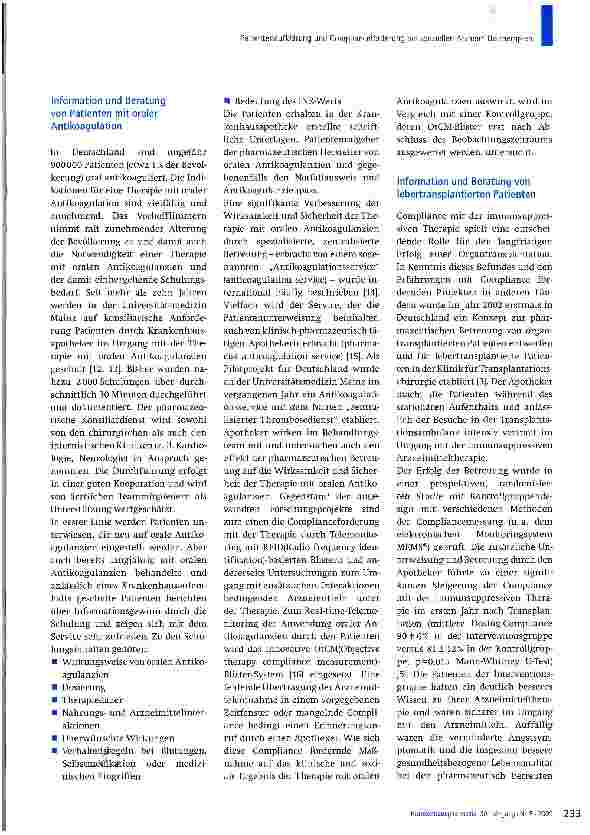 Vorschauseite 4: Patientenaufklärung und Complianceförderung bei speziellen Arzneimitteltherapien