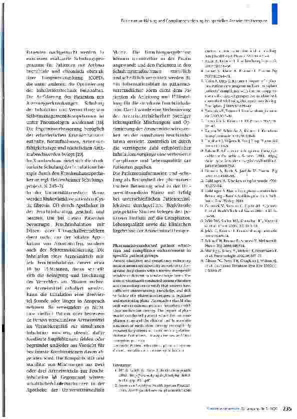 Vorschauseite 6: Patientenaufklärung und Complianceförderung bei speziellen Arzneimitteltherapien