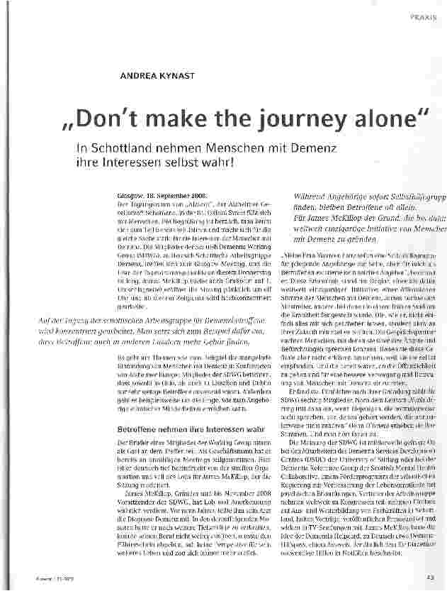 Vorschauseite 1: Don t make the journey alone