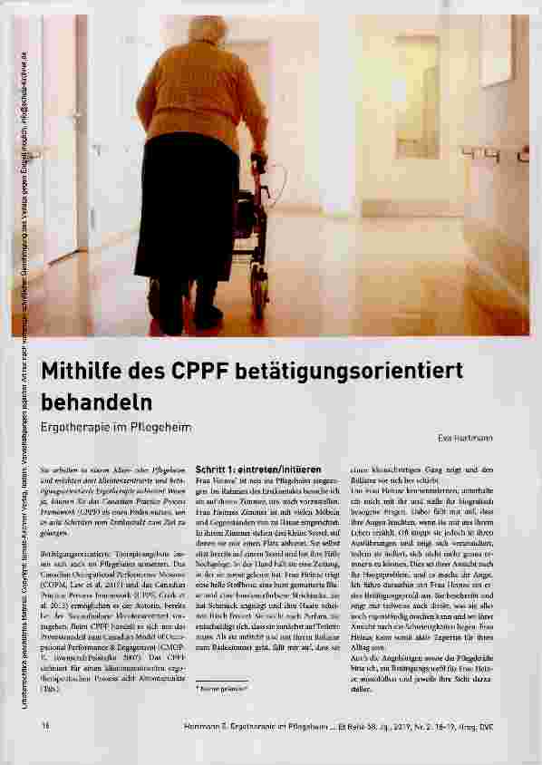 Vorschauseite 1: Mithilfe des CPPF betätigungsorientiert behandeln