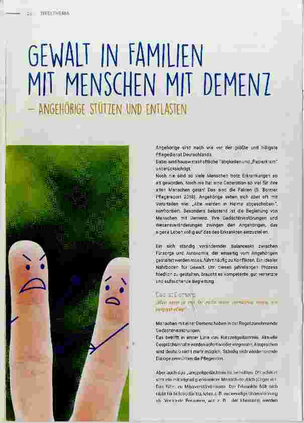 Vorschauseite 1: GEWALT IN FAMILIEN MIT MENSCHEN MIT DEMENZ