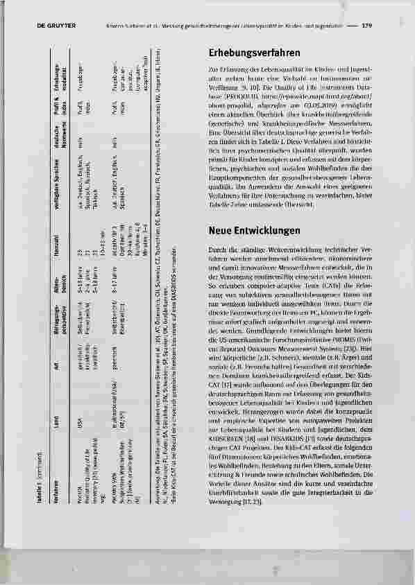 Vorschauseite 3: Messung gesundheitsbezogener Lebensqualität im Kindesund Jugendalter
