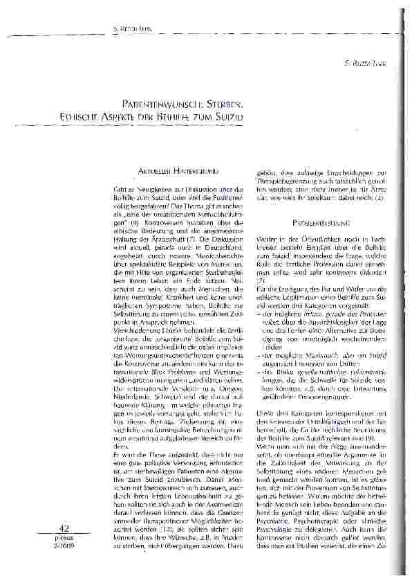 Vorschauseite 1: PATIENTENWUNSCH: STERBEN. ETHISCHE ASPEKTE DER BEIHILFE ZUM SUIZID