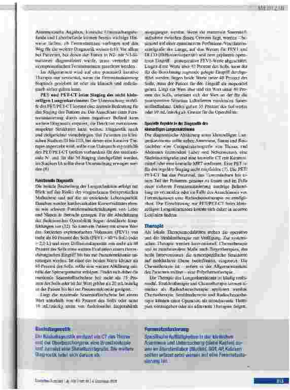 Vorschauseite 5: Lungenkarzinom - aktuelle Diagnostik und Therapie