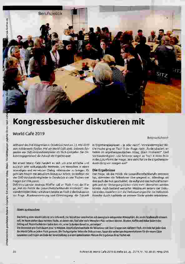 Vorschauseite 1: Kongressbesucher diskutieren mit