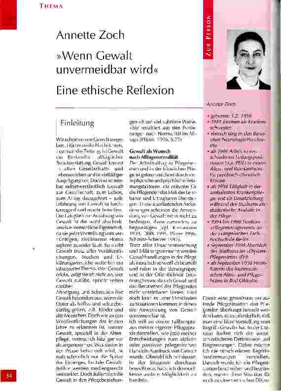 Vorschauseite 1: Wenn Gewalt unvermeidbar wird Eine ethische Reflexion