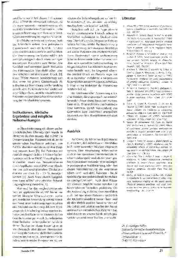 Vorschauseite 2: Theoretische Grundlagen für die Effektivität von nalalsem CPAP und non-invasiver Ventilation