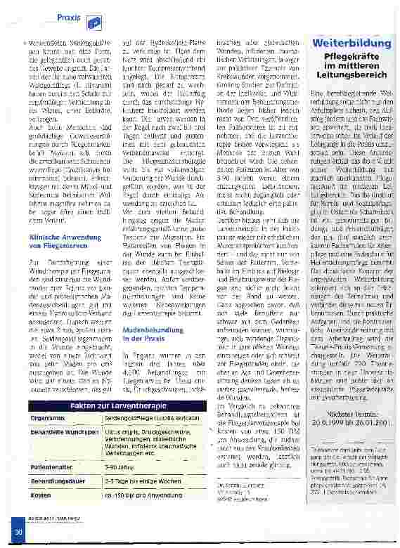 Vorschauseite 2: Wundtherapie mit Fliegenlarven