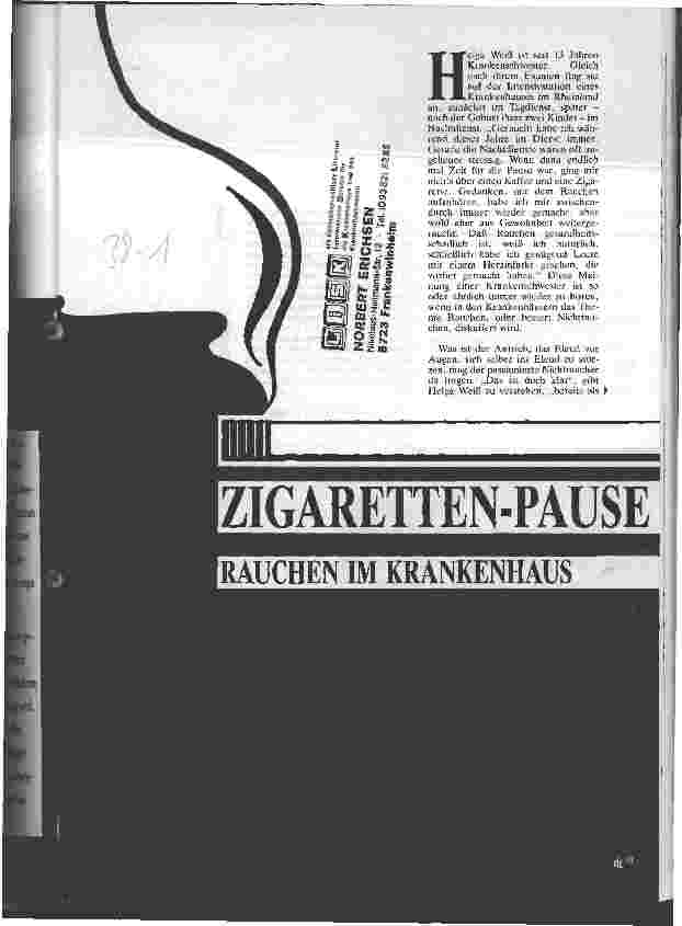 Vorschauseite 2: Zigaretten-Pause Rauchen im Krankenhaus