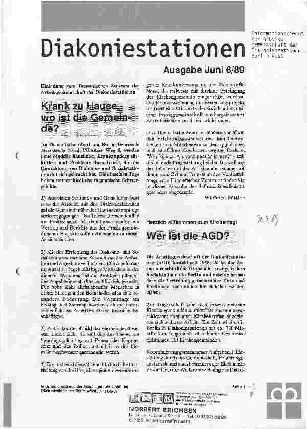 Vorschauseite 1: Krank zu Hause - wo ist die Gemeinde