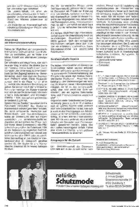 Vorschauseite 2: Computergestützte Literatursuche in der Krankenpflege Die deutsche Datenbank LISK