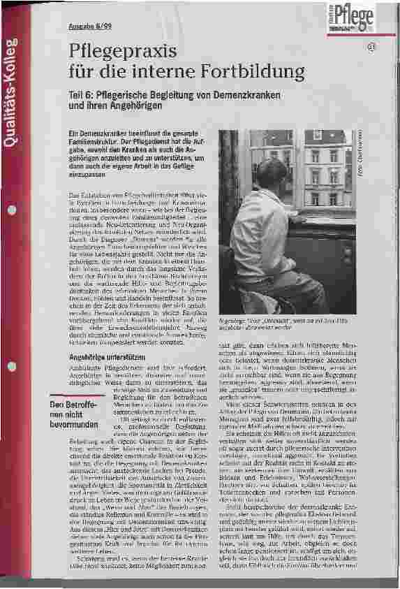 Vorschauseite 1: Pflegepraxis für die interne Fortbildung