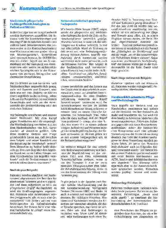 Vorschauseite 2: Wortklauberei oder Sprachhygiene? Bedeutung einer Sprachkultur in unserem Pflegealltag