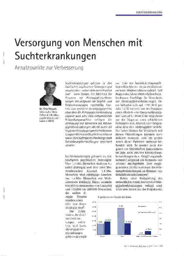 Vorschauseite 1: Versorgung von Menschen mit Suchterkrankungen