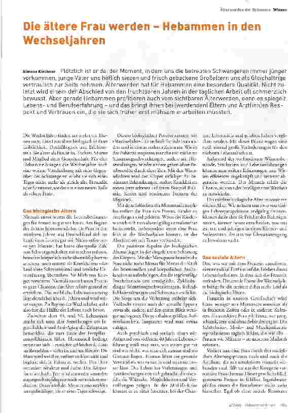 Vorschauseite 1: Die ältere Frau werden - Hebammen in den Wechseljahren