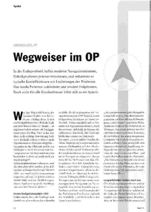 Vorschauseite 1: Wegweiser im OP