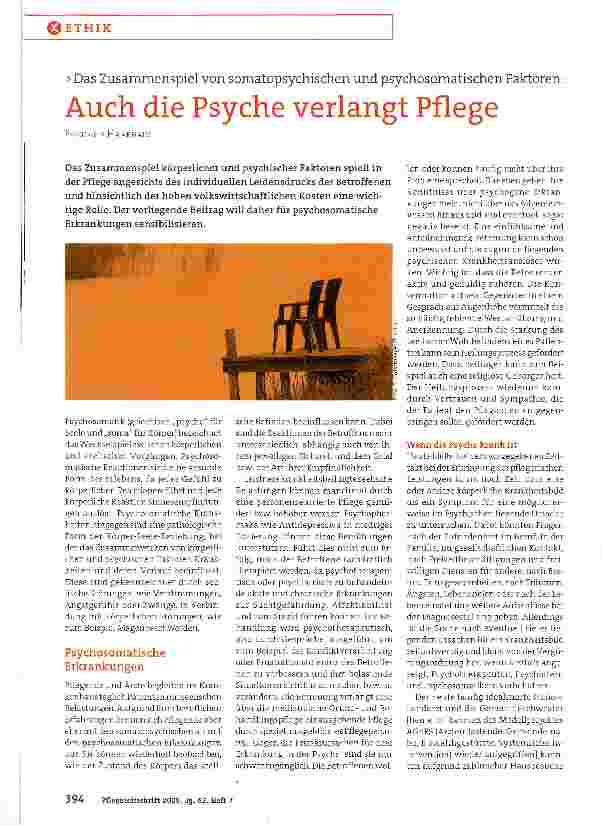 Vorschauseite 1: Auch die Psyche verlangt Pflege