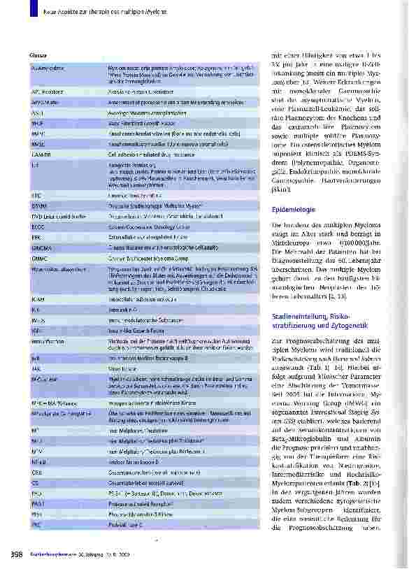Vorschauseite 2: Neue Aspekte zur Therapie des multiplen Myeloms