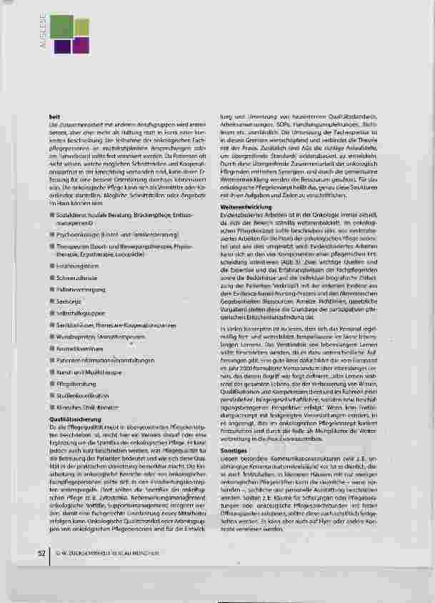 Vorschauseite 5: Was gehört zu einem onkologischen Pflegekonzept? -Teil 2