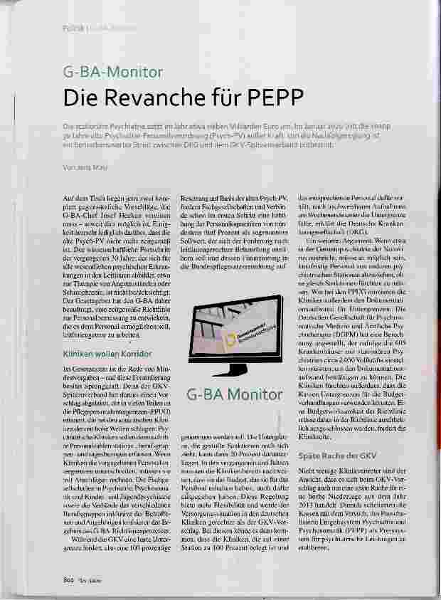 Vorschauseite 1: G-BA-Monitor Die Revanche für PEPP