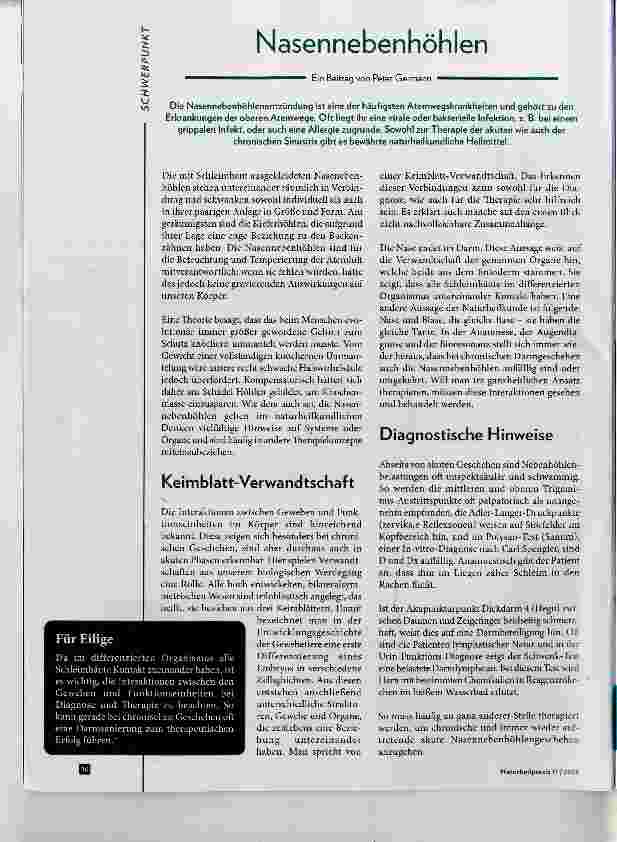 Vorschauseite 1: Nasennebenhöhlen