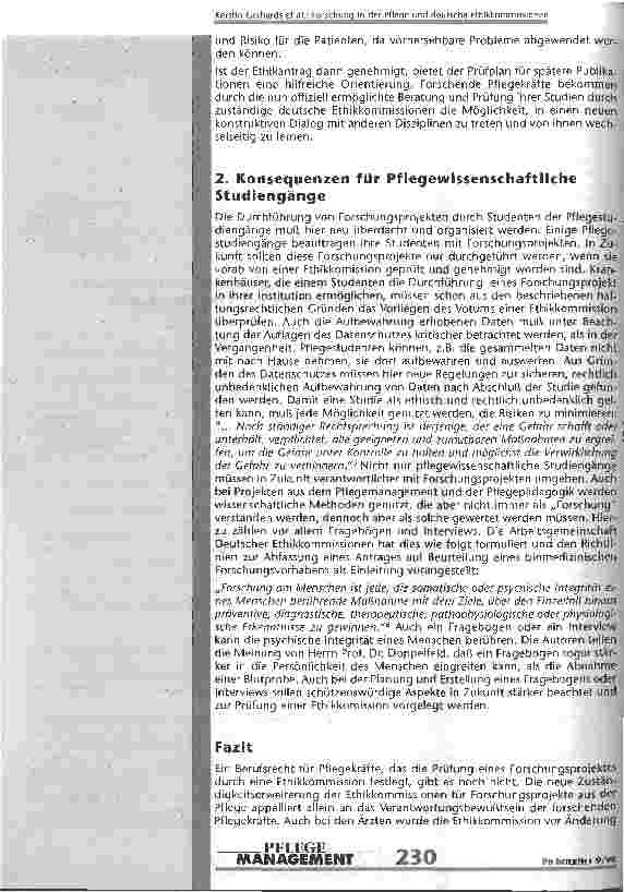 Vorschauseite 5: Forschung in der Pflege und deutsche Ethikkommissionen