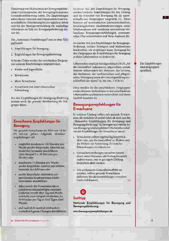 Vorschauseite 2: Bewegung und Bewegungsförderung für Erwachsene