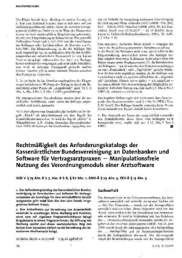 Vorschauseite 2: Werbung mit dem Begriff „Augenklinik und Streitgegenstand einer Unterlassungsklage