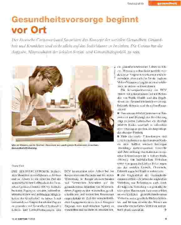 Vorschauseite 1: Gesundheitsvorsorge beginnt vor Ort