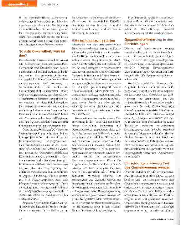 Vorschauseite 2: Gesundheitsvorsorge beginnt vor Ort