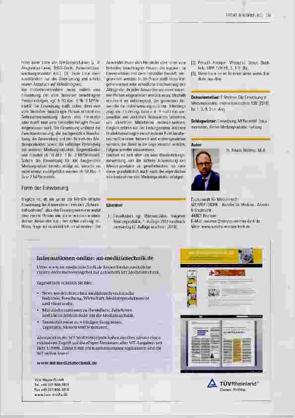 Vorschauseite 2: Die Einweisung in Medizinprodukte