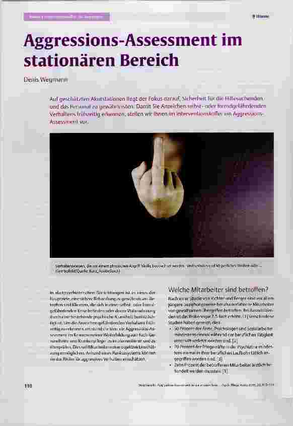 Vorschauseite 1: Aggressions-Assessment im stationären Bereich