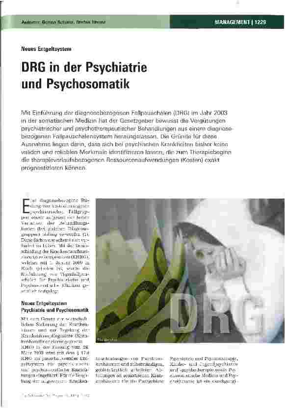 Vorschauseite 1: DRG in der Psychiatrie und Psychosomatik