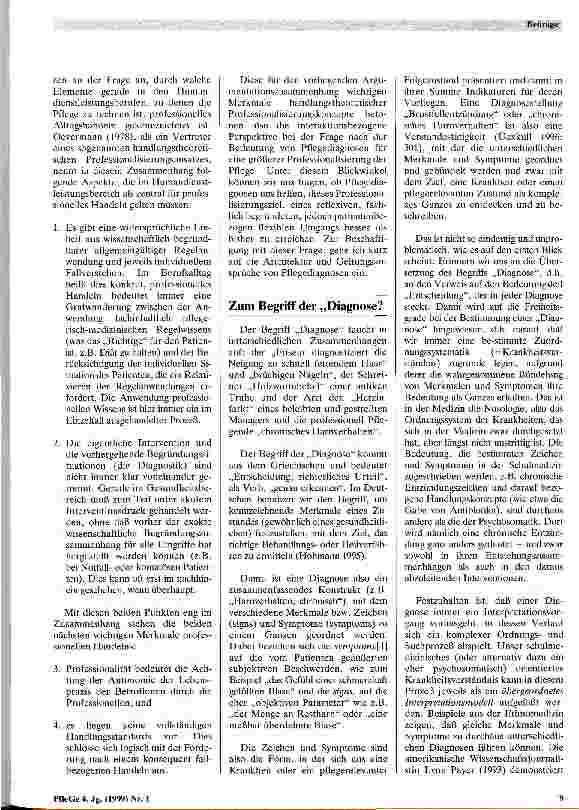 Vorschauseite 2: Pflegediagnosen: Instrumente zur Professionalisierung der Pflege