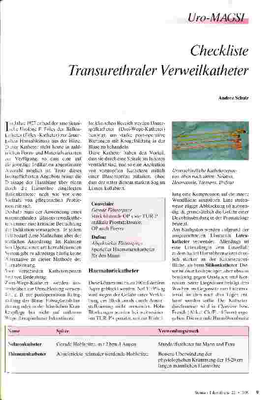 Vorschauseite 1: Checkliste Transurethraler Verweilkatheter