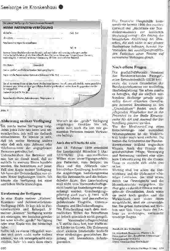 Vorschauseite 4: Neues zu Krankenund Schwerverletztenverfügung