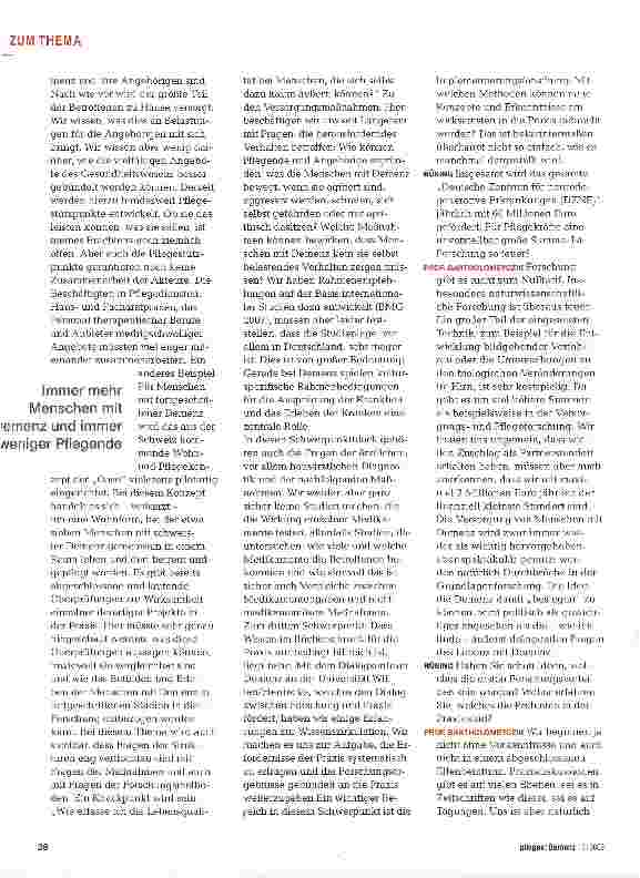 Vorschauseite 2: Wissenschaft im Dienste der Menschen mit Demenz