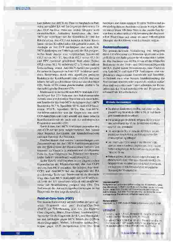 Vorschauseite 4: Serologische Diagnostik der rheumatoiden Arthritis