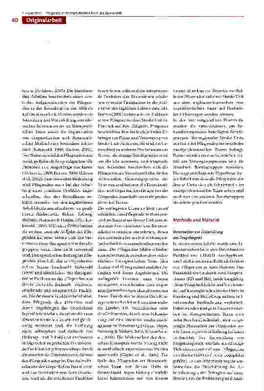 Vorschauseite 2: Die Rolle der Pflegenden im therapeutischen Team der Stroke Unit