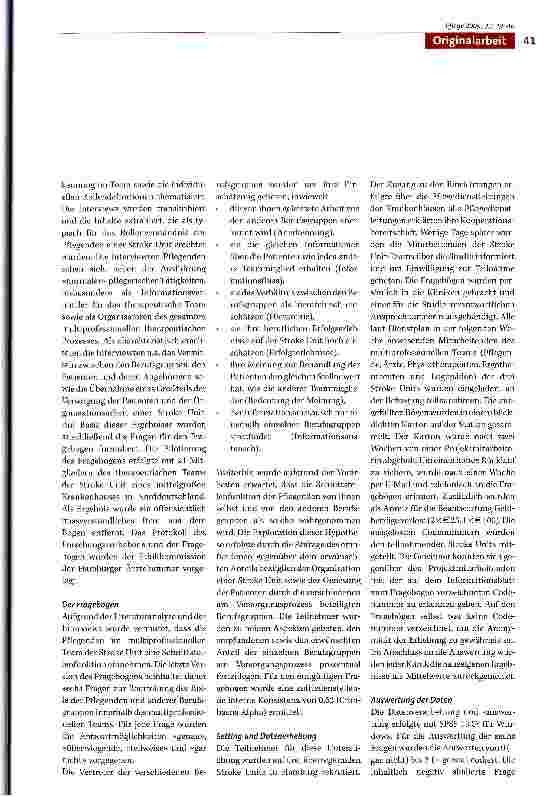 Vorschauseite 3: Die Rolle der Pflegenden im therapeutischen Team der Stroke Unit