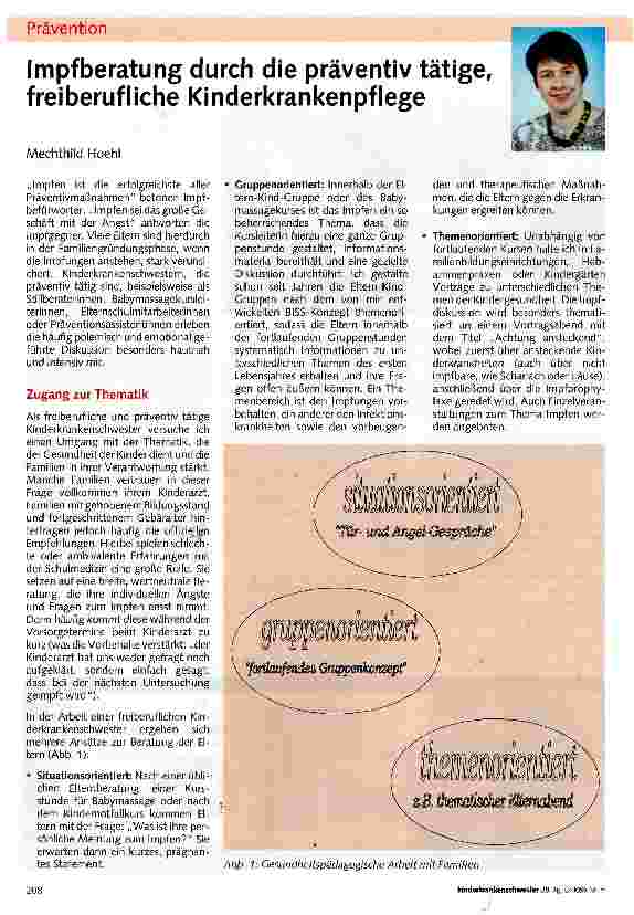 Vorschauseite 1: Impfberatung durch die präventiv tätige, freiberufliche Kinderkrankenpflege