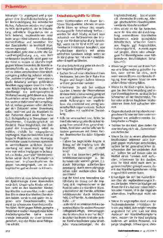 Vorschauseite 5: Impfberatung durch die präventiv tätige, freiberufliche Kinderkrankenpflege
