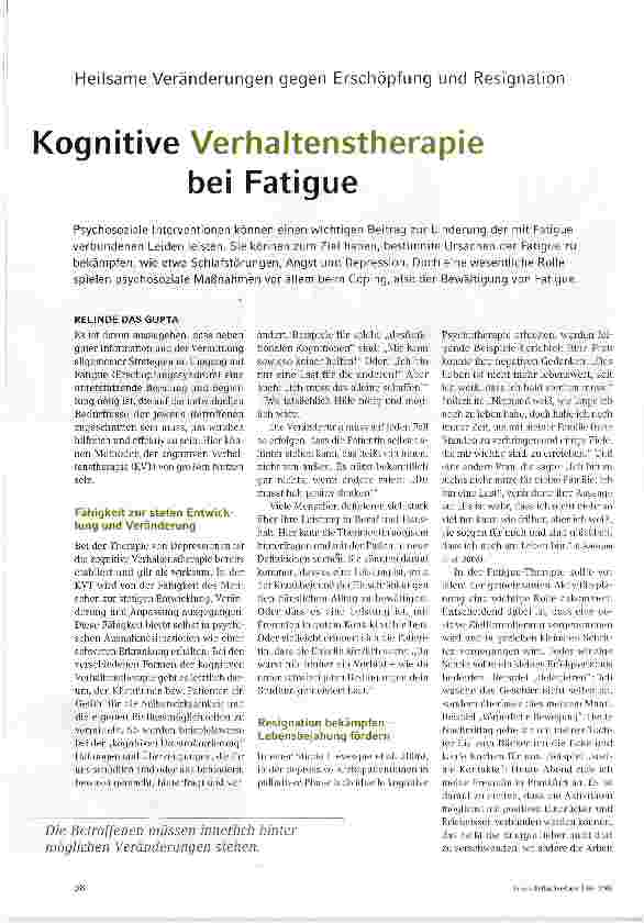 Vorschauseite 1: Kognitive Verhaltenstherapie bei Fatigue