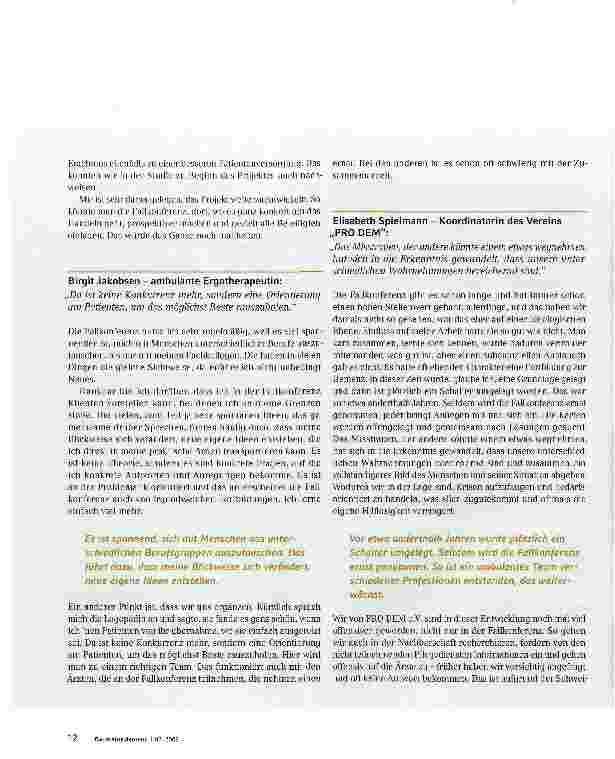 Vorschauseite 5: Ein ganzheitlicher Versorgungsansatz mit der „ambulanten multidisziplinären Fallkonferenz