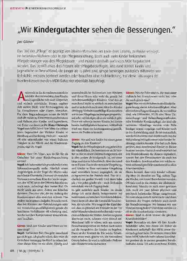 Vorschauseite 1: Wir Kindergutachter sehen die Besserungen