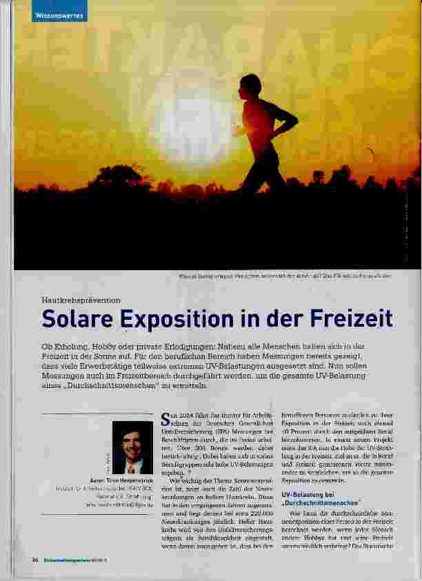 Vorschauseite 1: Solare Exposition in der Freizeit
